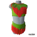 Neon Fringe Latin Set  two piece