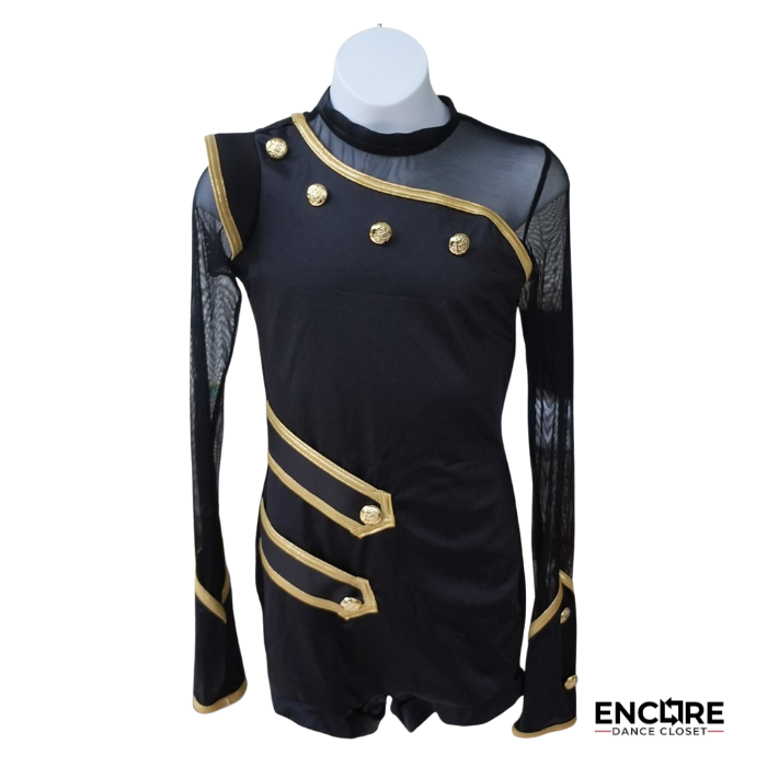 Black & Gold Military-Style Costume  biketard