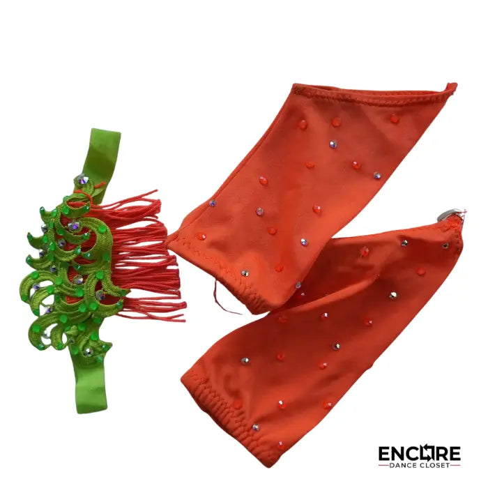 Neon Fringe Latin Set  two piece