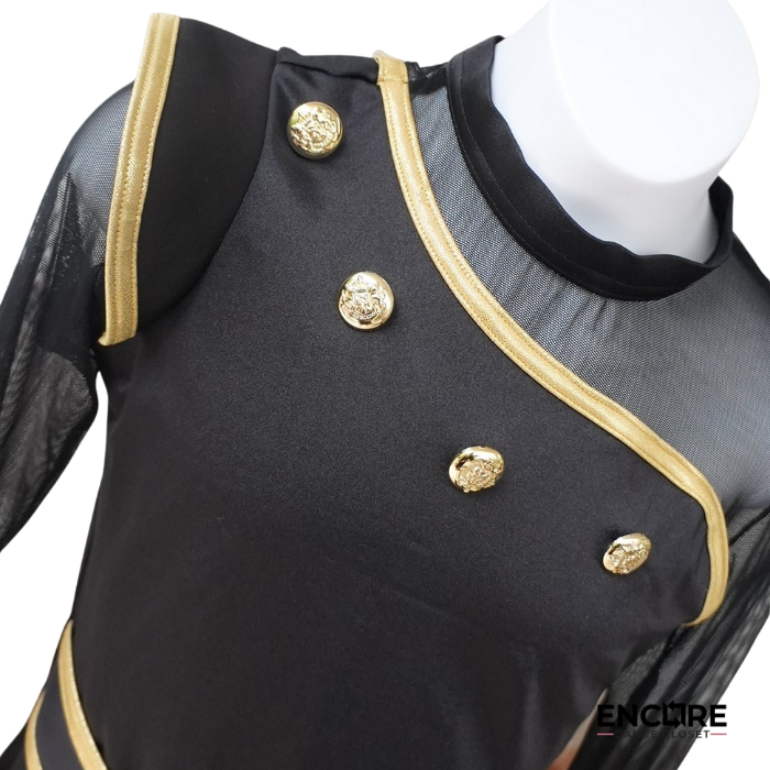 Black & Gold Military-Style Costume  biketard