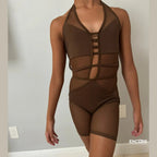 Sleek Custom Brown LA Design Biketard  biketard