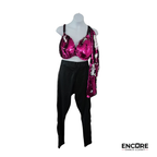 Fuchsia Reversible Sequin Bra & Pant Costume  two piece