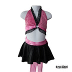 Pink & Black Cabaret-Style Jazz Costume with Bow Back Detail  two piece