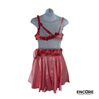 Coral Blossom Floral Two-Piece Dance Costume  two piece