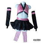 Pink & Black Cabaret-Style Jazz Costume with Bow Back Detail  two piece