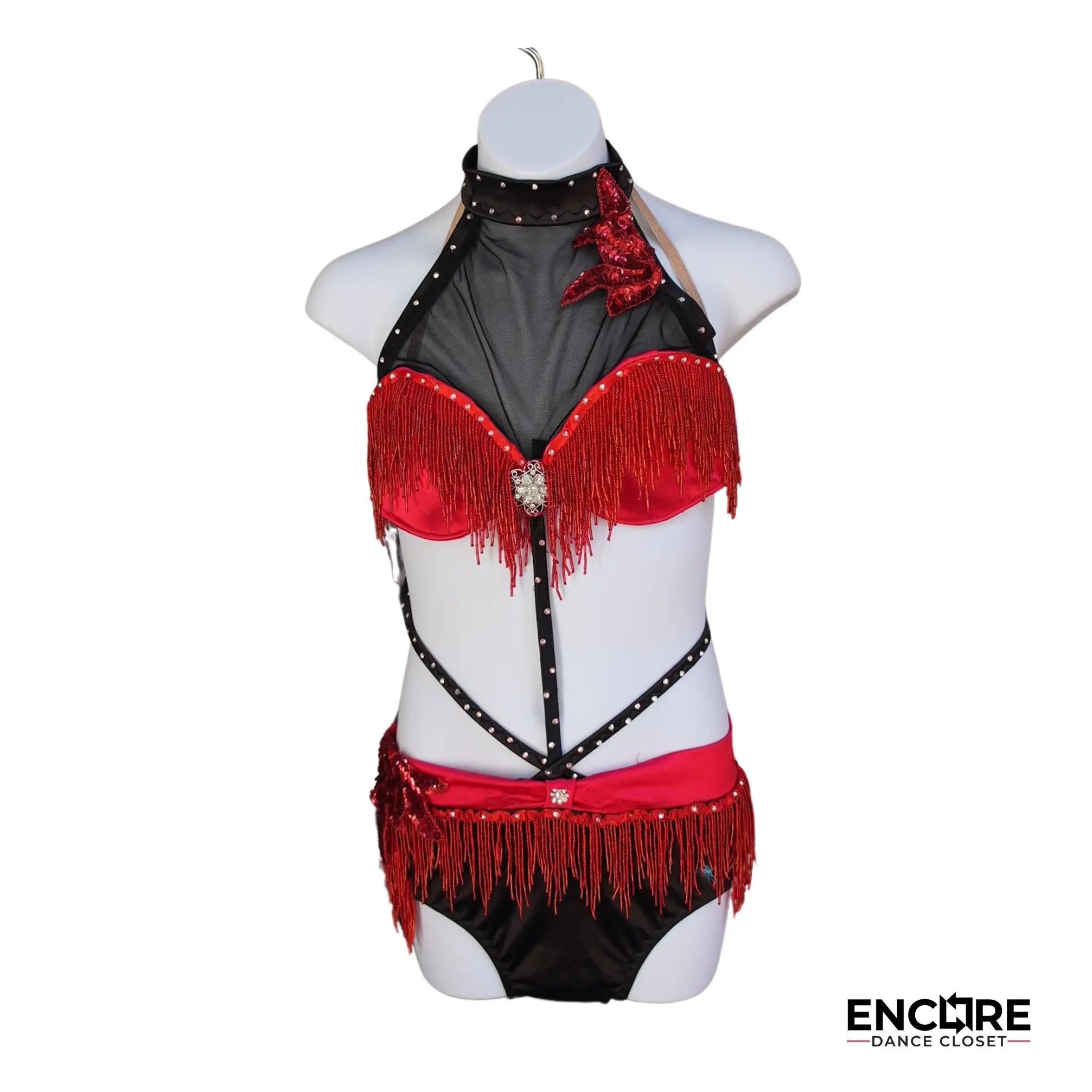 Chicago Red Satin Jazz  two piece