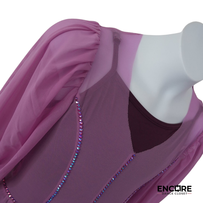 Mauve Lyrical Peplum Costume  leotard