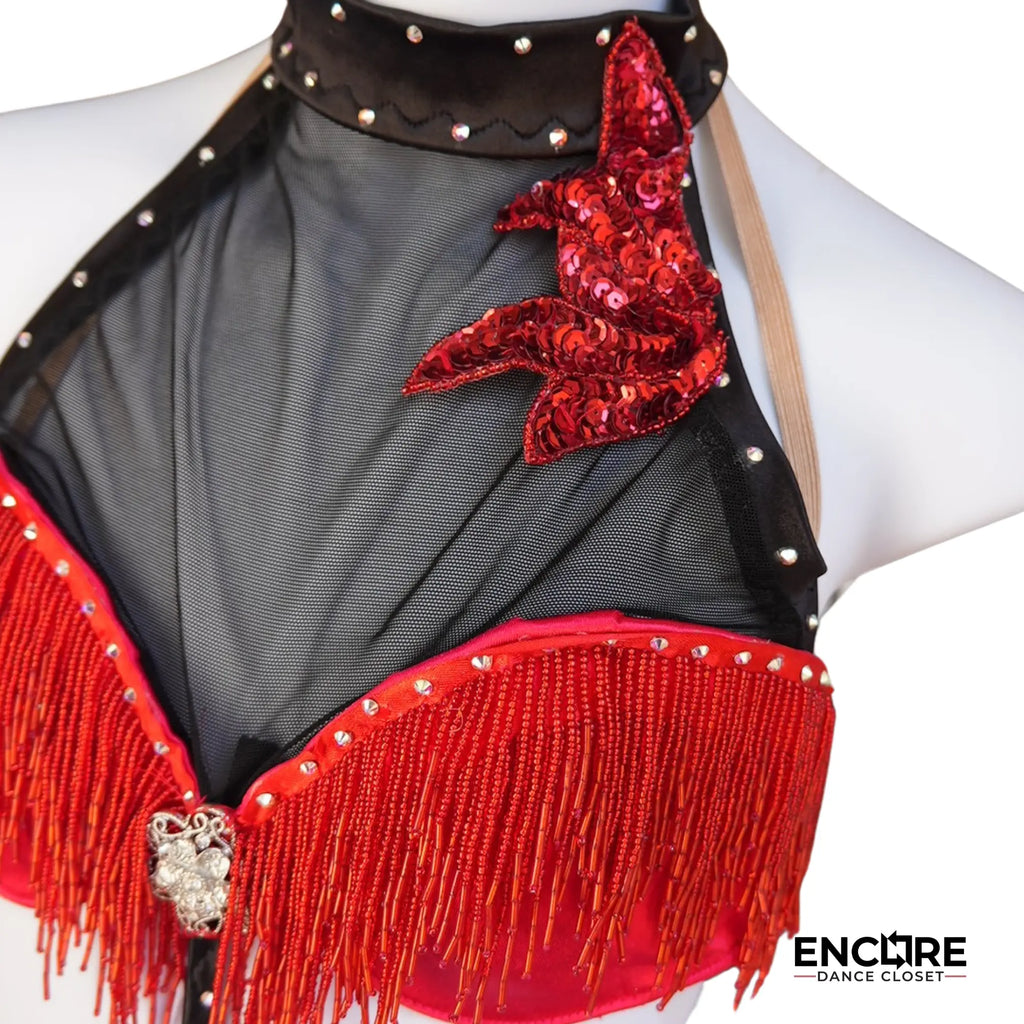 Chicago Red Satin Jazz  two piece