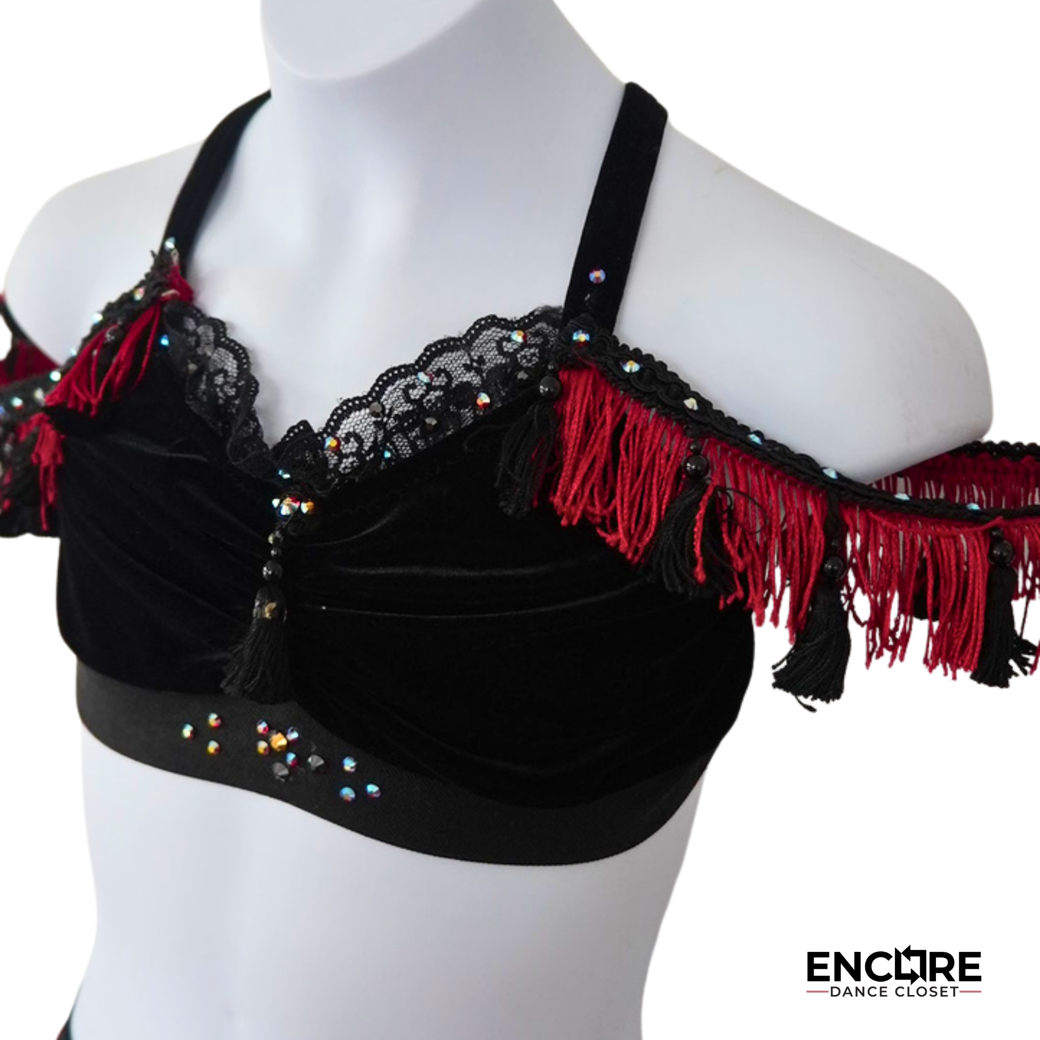 Black & Red Fringe Character Two Piece Costume  two piece