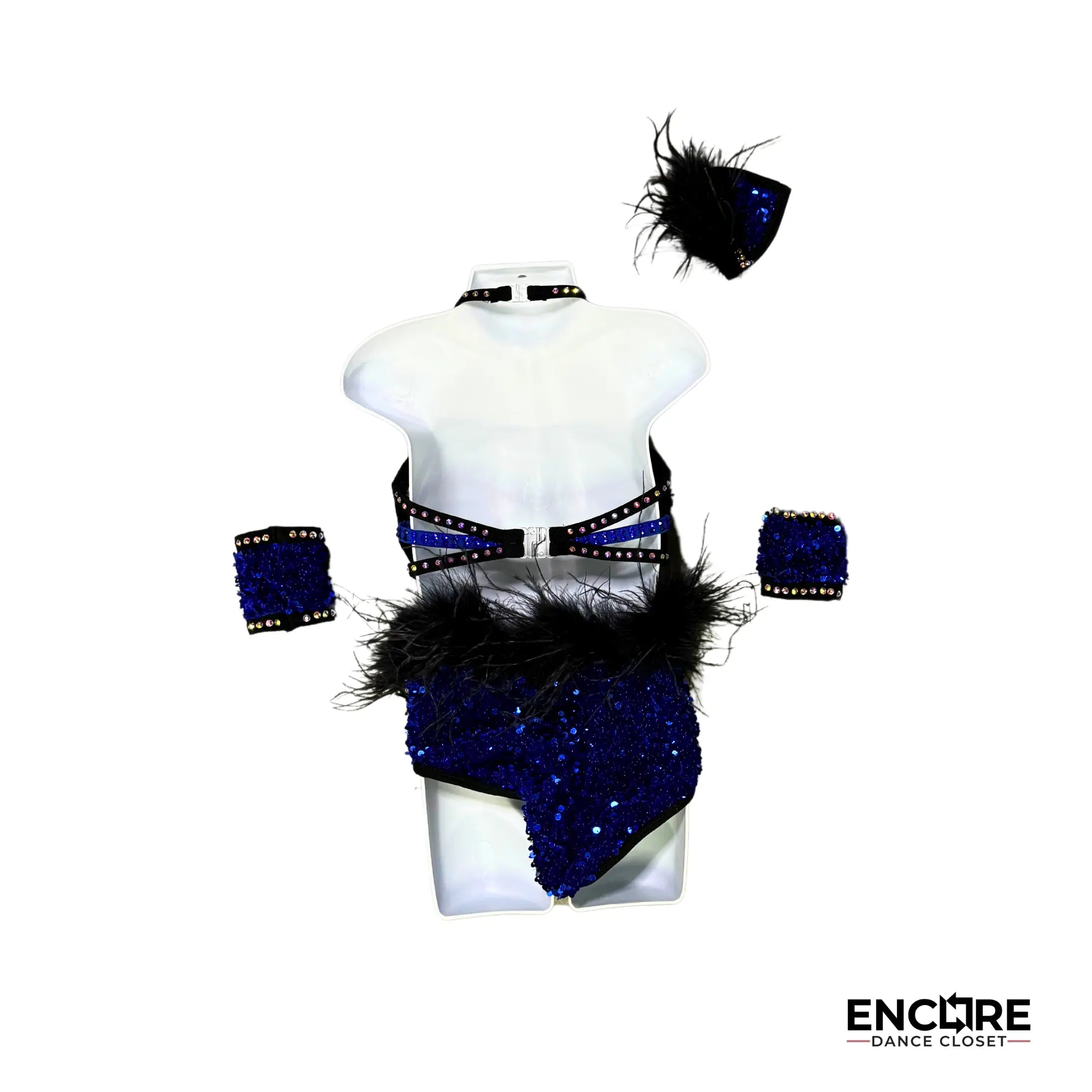 Rhinestone Radiance in Blue  two piece