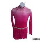 Hot Pink Ombre Fringe  biketard