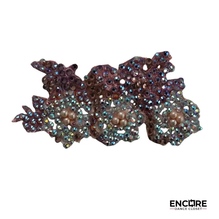 Nude & Dusty Rose Long-Sleeve Lyrical Leotard with Floral Appliqué  leotard