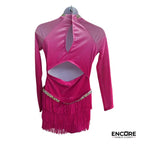 Hot Pink Ombre Fringe  biketard