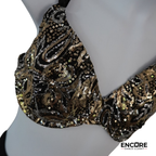 Black & Gold Sequin Bra & Short Costume  two piece