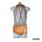 Copper Velvet Leotard with Rhinestone Accents  leotard