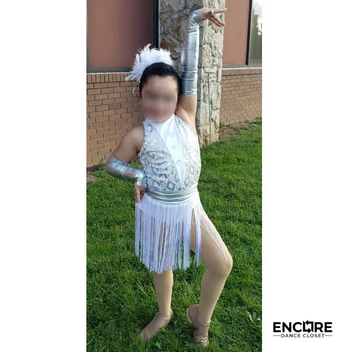 Silver Spotlight Tuxedo  leotard