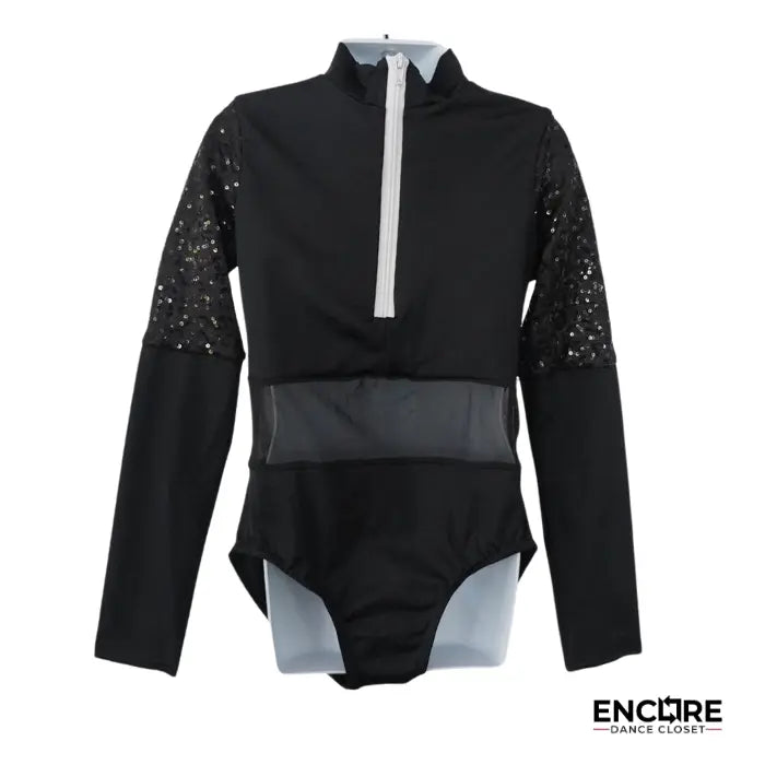 Sequin Sleeve Leotard  leotard