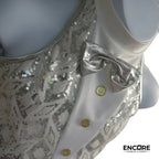Silver Spotlight Tuxedo  leotard