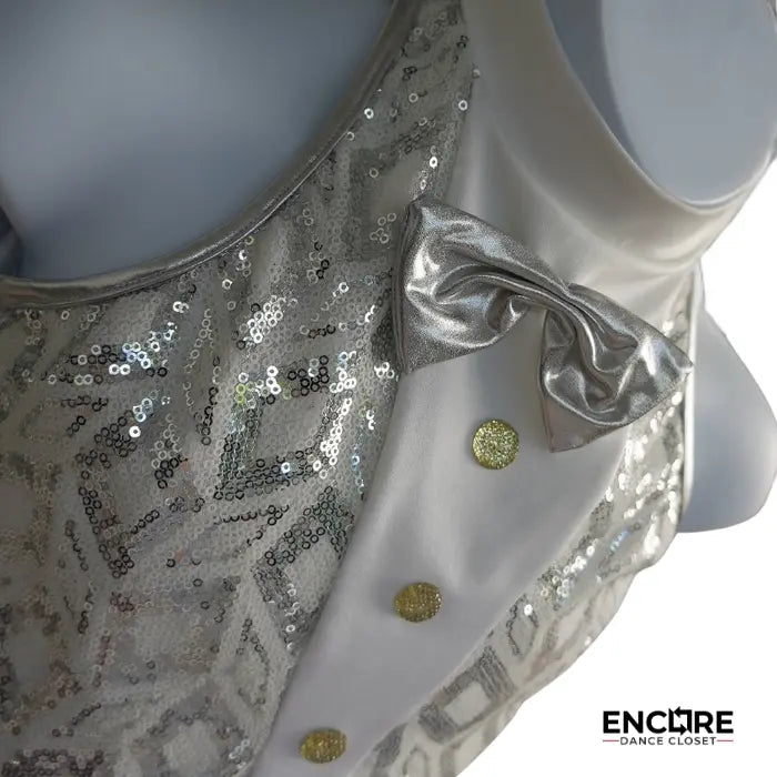 Silver Spotlight Tuxedo  leotard