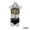 Black and Gold Rhinestone Two-Piece Jazz Costume  two piece