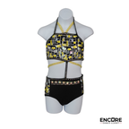 Black and Gold Rhinestone Two-Piece Jazz Costume  two piece