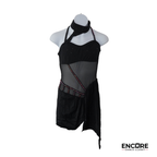 Black Rhinestone Contemporary Halter Costume  leotard