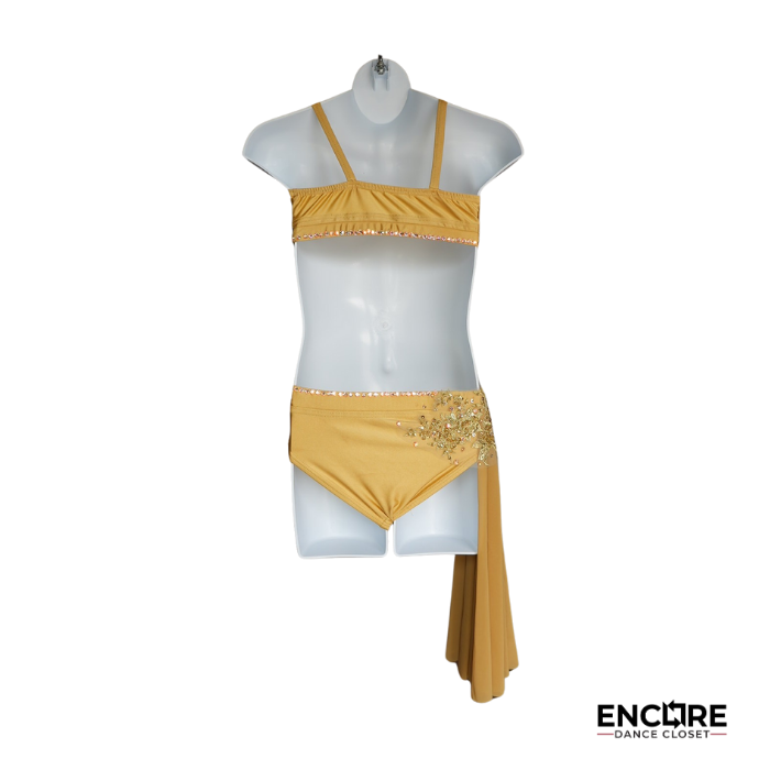 Gold Lyrical Two-Piece with Appliqué and Rhinestones