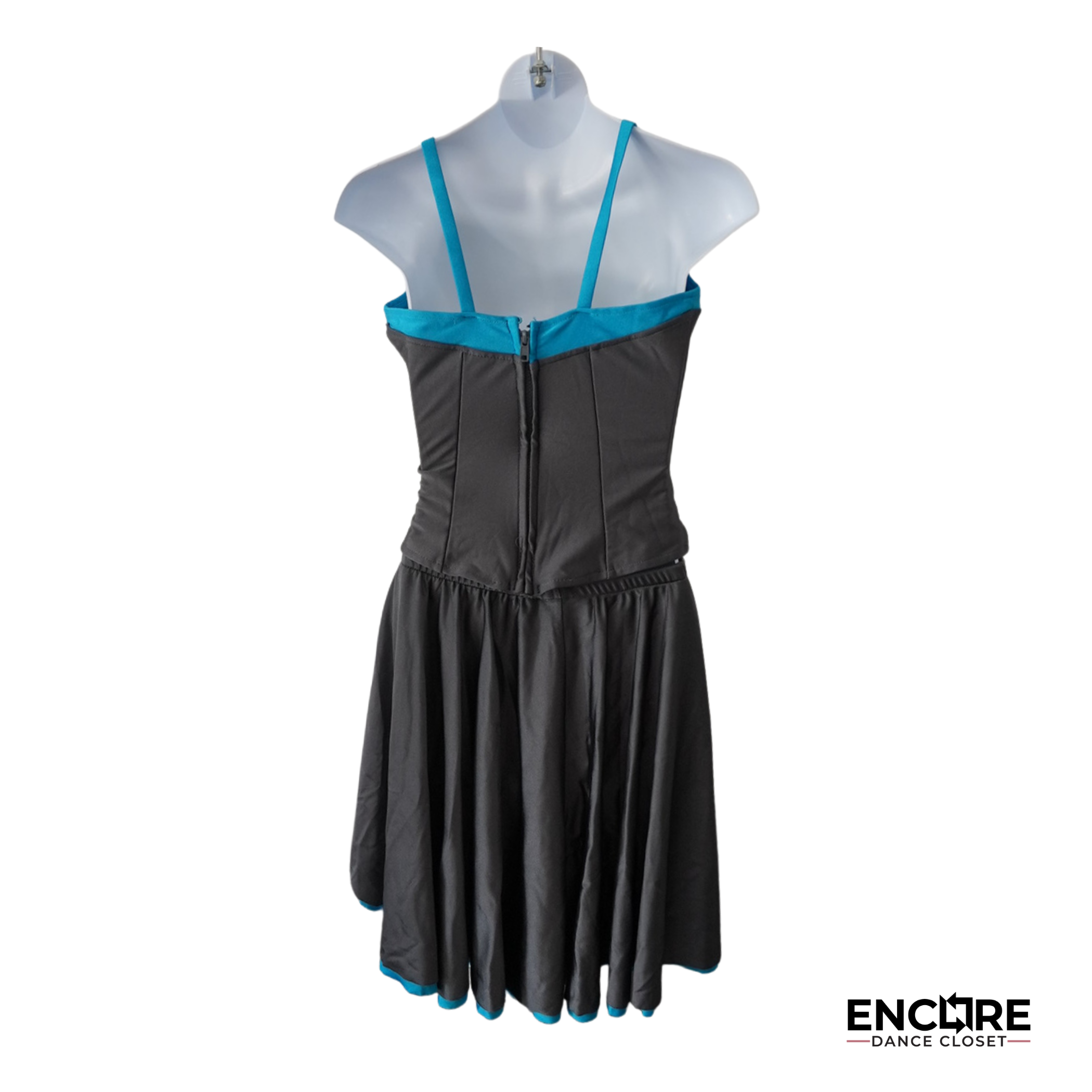 Gray & Turquoise Embellished Dance Costume  dress