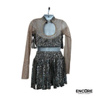 Shimmering Two-Piece Silver Fringe Costume  two piece