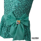 Turquoise Sequined Biketard with Bow  biketard