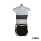 Black and Gold Rhinestone Two-Piece Jazz Costume  two piece