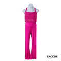 Hot Pink Fringe Jazz Jumpsuit  two piece