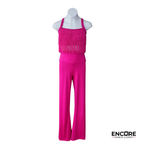 Hot Pink Fringe Jazz Jumpsuit  two piece