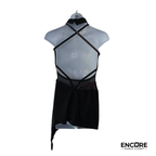 Black Rhinestone Contemporary Halter Costume  leotard