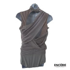 Asymmetrical Gray Mesh Leo  leotard
