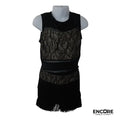 Gold & Black Fringe Dress  two piece