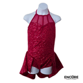 Crimson Spark Halter Sequin Dance Costume  leotard