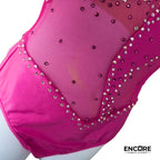 Hot Pink Illusion Rhinestone Leotard  leotard