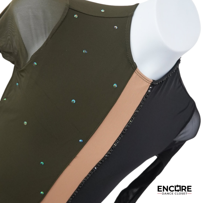 Olive & Black Contemporary Dress  dress
