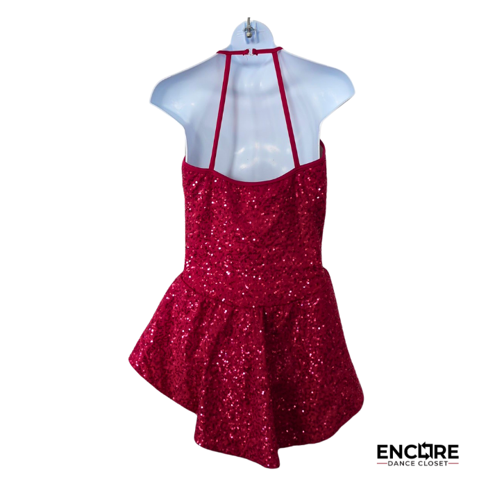 Crimson Spark Halter Sequin Dance Costume  leotard