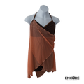Brown & Peach Mesh Lyrical Dress  biketard