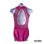 Hot Pink Illusion Rhinestone Leotard  leotard
