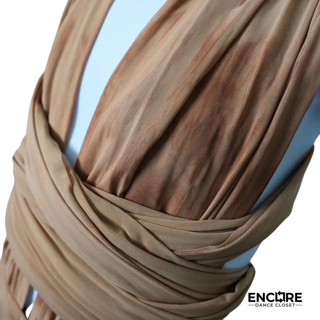 Nude Mesh Skirt and Wrap  two piece
