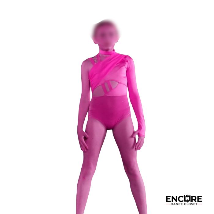 Pink Asymmetrical Contemporary Leotard  leotard