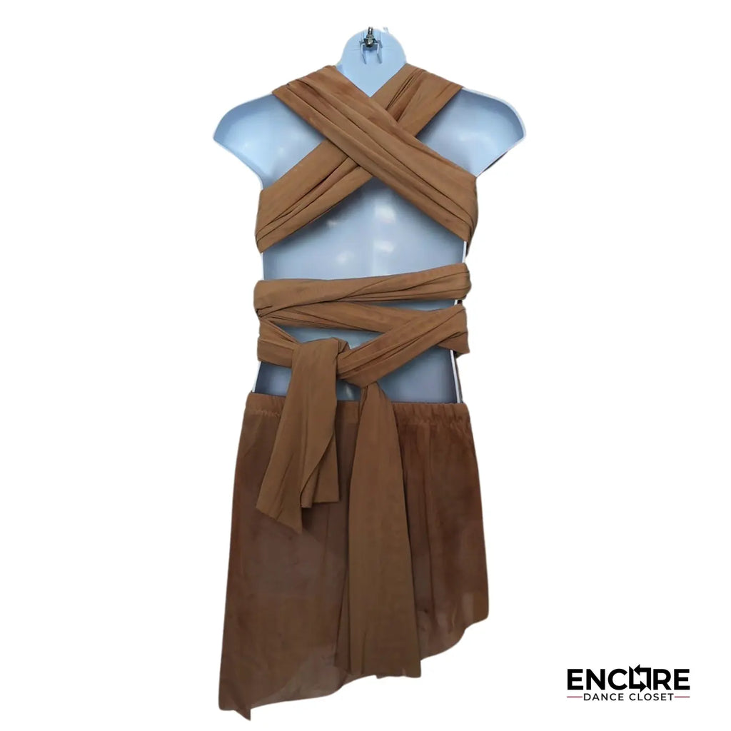 Nude Mesh Skirt and Wrap  two piece