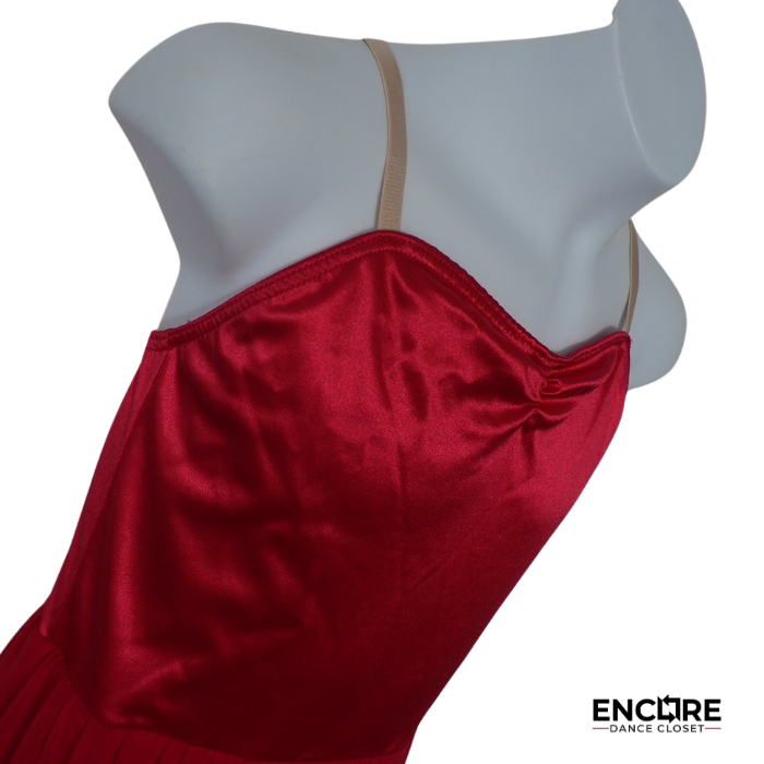 Red Satin & Chiffon Lyrical Dress  dress