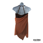 Brown & Peach Mesh Lyrical Dress  biketard