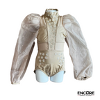 Puff Sleeve Champagne Leotard - Encore Dance Closet