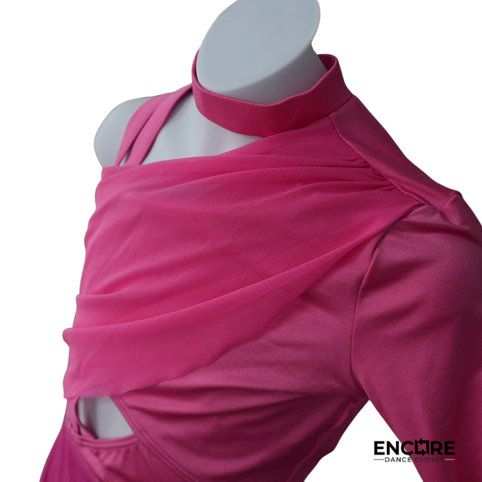 Pink Asymmetrical Contemporary Leotard  leotard