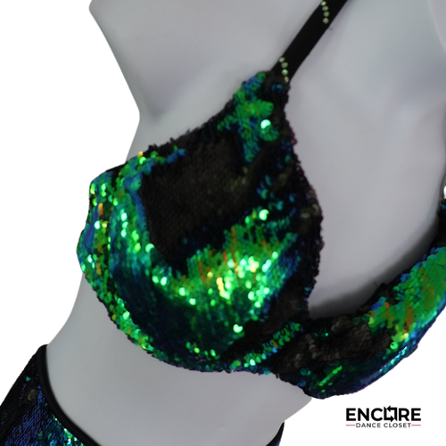 Emerald Iridescent Reversible Sequin Two-Piece  two piece